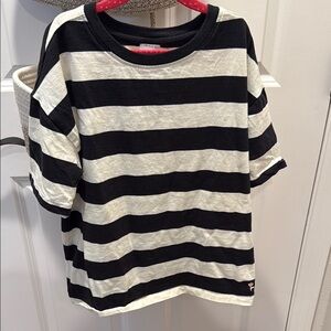 Hanna Andersson Black and White Striped Kids Shirt size 10
